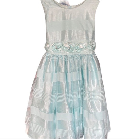 Nanette - soft mint colored dress for girls. - Picture 1 of 13
